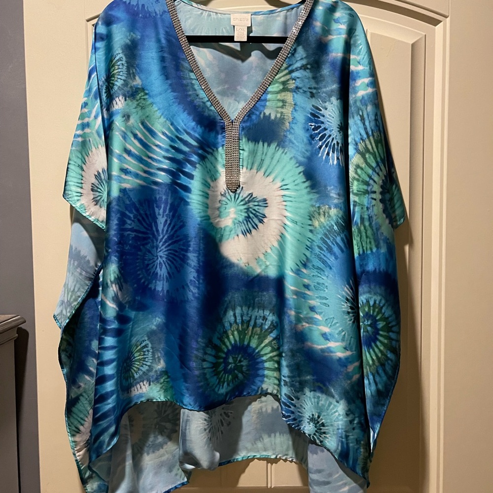 Chicos Butterfly Tunic w/ Rhinestone Accents